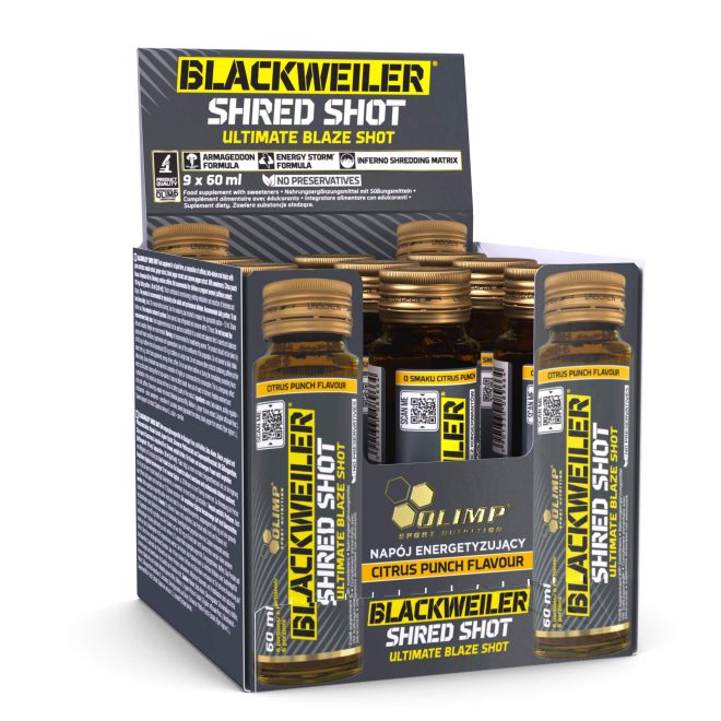 9 x Olimp Blackweiler Shred Shot - 60 ml Fresh Citrus
