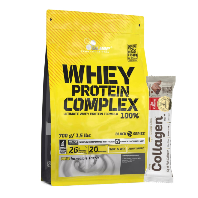 Olimp Whey Protein Complex 100% - 700 g + Olimp Collagen Bar+ - 44 g