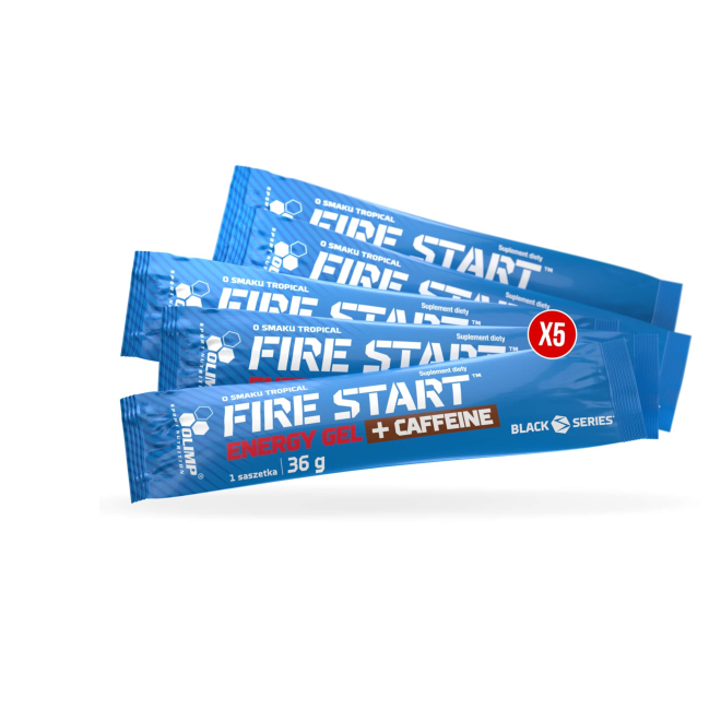 5 x Olimp Fire Start Energy Gel + Caffeine Stick - 36 g