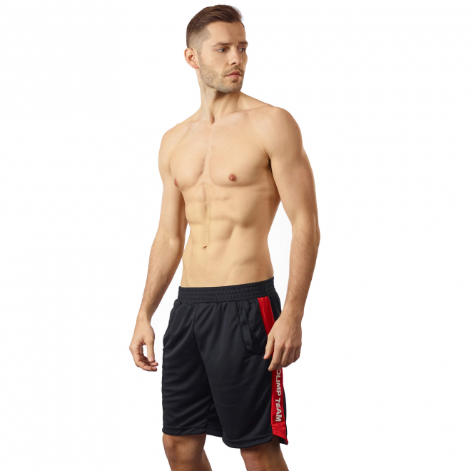 Męskie spodenki treningowe Olimp - Men's Shorts Workout Olimp Black & Red