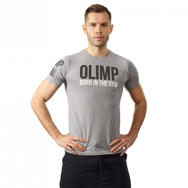 Męska koszulka Olimp Born In The Gym - Men's T-shirt Big Grey