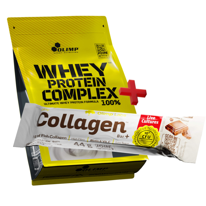 Olimp Whey Protein Complex 100% - 700 g + Olimp Collagen Bar+ - 44 g