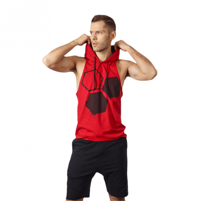 Męska koszulka treningowa z kapturem Olimp - Men's  Hoodie Stringer Classic Red